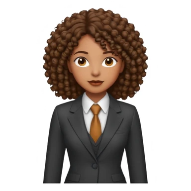 curly-haired black woman in a suit sticker