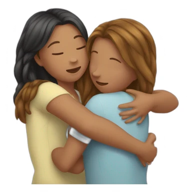 Girl hug her friends  sticker