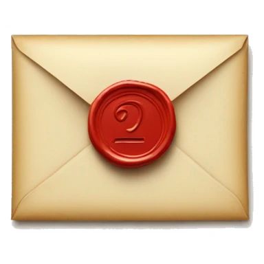 an envelope with a wax seal sticker