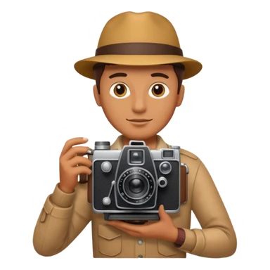 Photographer with vintage film camera,single camera sticker