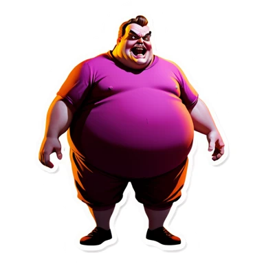 Scary fat guy sticker