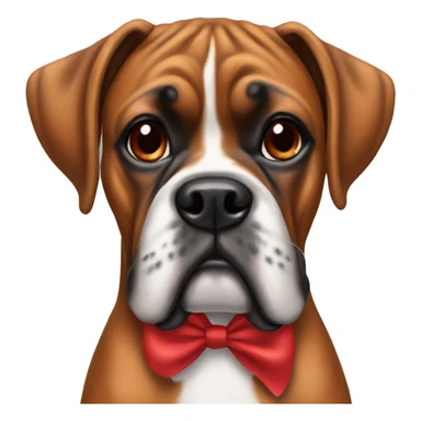 Boxer dog with a red bow on her neck sticker