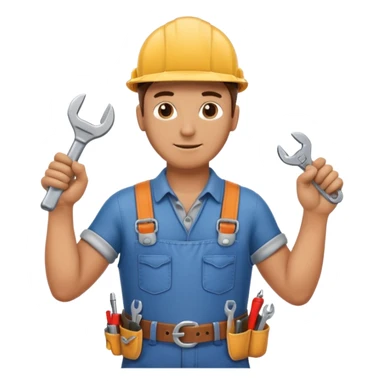 a handyman holding a wrench in this right hand sticker