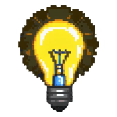 glowing incandescent light bulb sticker