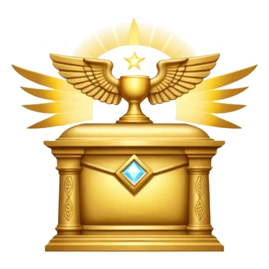the Ark of the Covenant, ancient sacred chest, gold, rays of light sticker