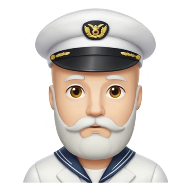 bald man with beard portrait sailor hat sticker