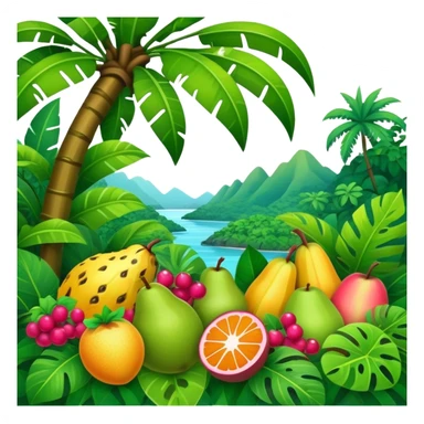 tropical jungle fruit landscape sticker