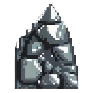 Single pyramid rock block, stone texture, triangular stone sticker