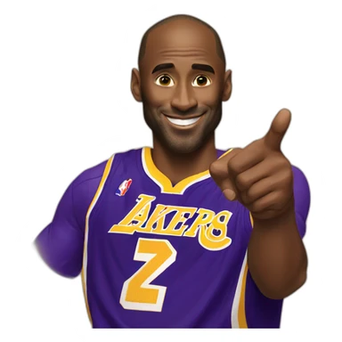 Kobe Bryant points index finger up sticker