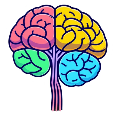 magic brain with glowing effects sticker