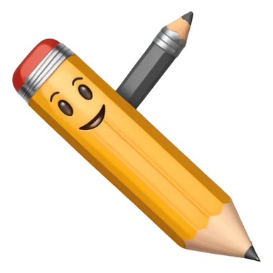 a pencil with a mad smile face and has human feet sticker