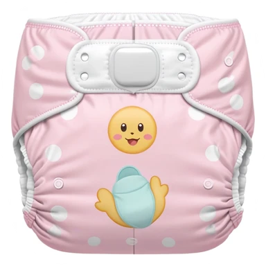 pastel pink disposable diaper with cute baby nursery prints and patterns sticker