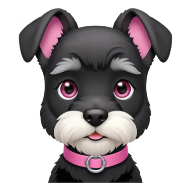 Miniature schnauzer black with pink collar sticker