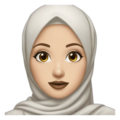 hijabi white girl with makeup sticker