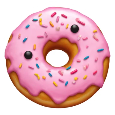 Donut with pink frosting and sprinkles sticker
