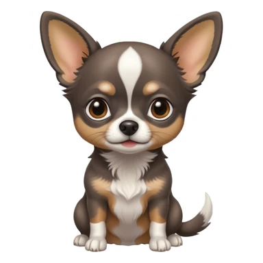 Very Dark graphite Chihuahua with white markings sticker