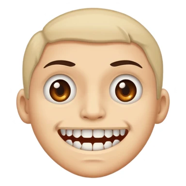 сделай стикер в стиле телеграм для смайлика "🤨". без обводки и с прозрачным фоном. не забудь нарисовать ей зубы sticker