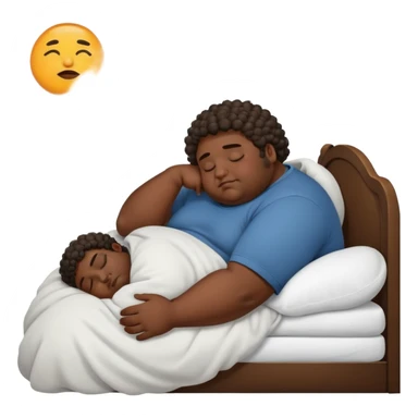 Fat black guy with curly hair sleeping  sticker