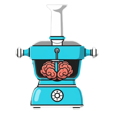 a brain going through a meat grinder sticker
