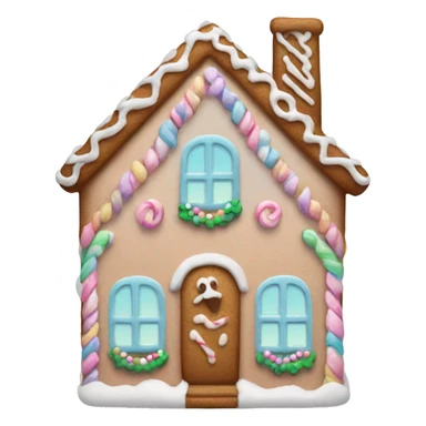 Cute pastel decorated gingerbread home sticker