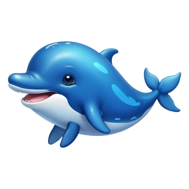 Cinematic Cute Humpback Whale Portrait Emoji, Head tilted playfully and inquisitively, featuring a softly rounded body with bright, sparkling eyes and an adorably expressive mouth, Simplified yet irresistibly adorable features, highly detailed, glowing with a warm, ocean-blue glow, high shine, affectionate and gentle, stylized with a touch of whimsical aquatic charm, soft glowing outline, capturing the essence of a friendly and endearing whale that seems as if it could sing its way into your heart! sticker