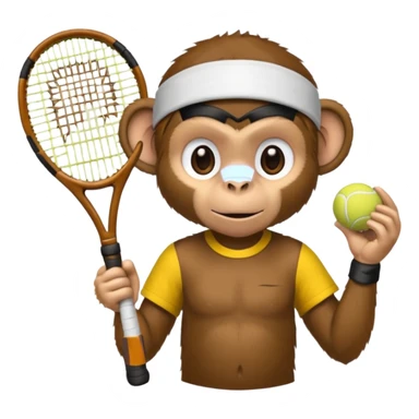 monkey playing tennis sticker