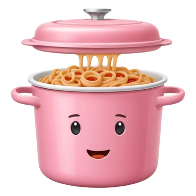 pastel pink food container with bolognese pasta inside sticker