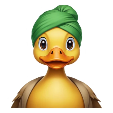Duck face wearing green turban sticker