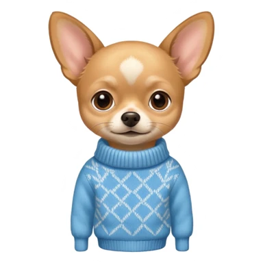 Tan chihuahua wearing a sweater sticker
