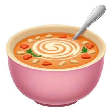 yummy soup in pink bowl sticker