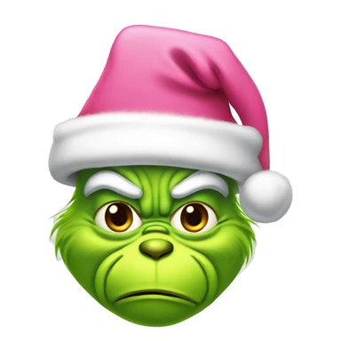 Grinch with a pink santa hat sticker