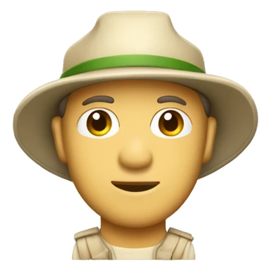 gardener pith helmet beige jacket sticker