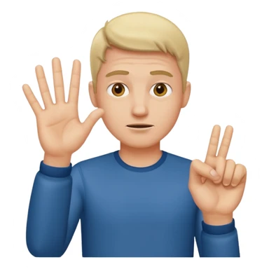 
a man making a negative gesture with his hand sticker