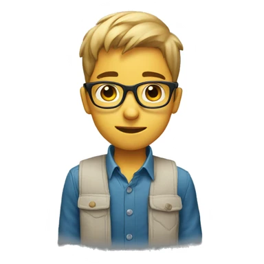 boy with glasses and watch sticker