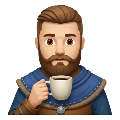 viking man drinking coffee sticker