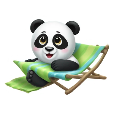 Panda laying on a beach  sticker