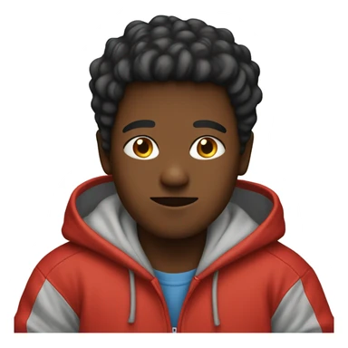 boy in red hoodie indoors sticker