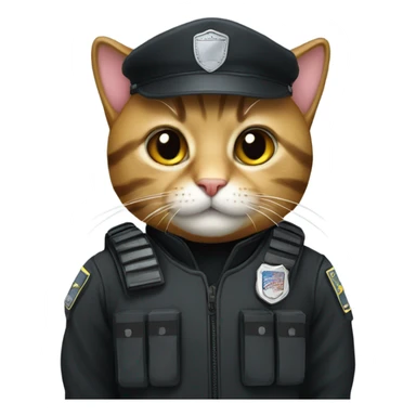A cat wearing swat uniform sticker
