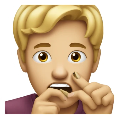 someone biting their nail sticker