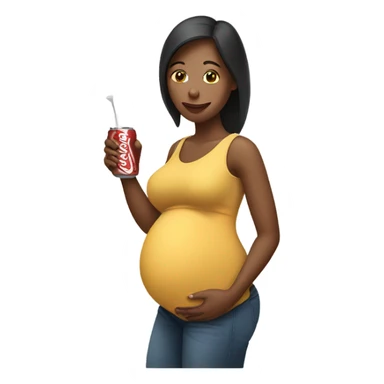pregnant woman drinking soda sticker