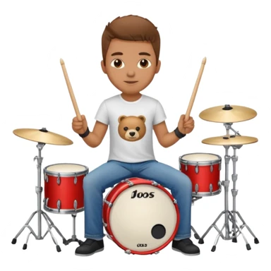 drummer at drum kit sticker