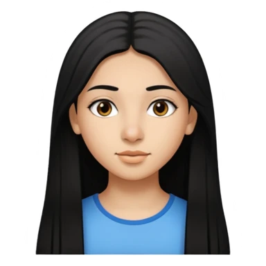 Fait une fille de 15 ans tunisienne avec les cheveux noir lisse avec la peau un peut métisse tunisienne un nez un peut plus gros  sticker