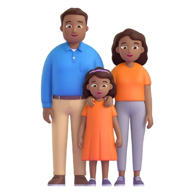 family with white dad, black mom, and black child sticker