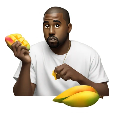 Kanye west eating a mango sticker