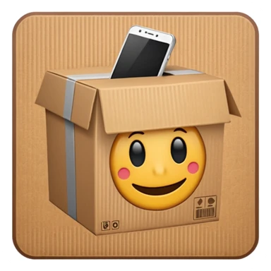 emoji de un simbolo de prohibido y que esté sobre una caja de cartón de envío sticker