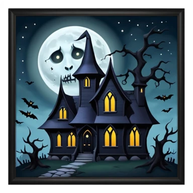 black witch house full moon sticker