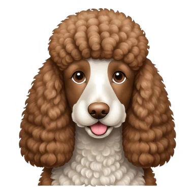 Brown and White standard poodle sticker