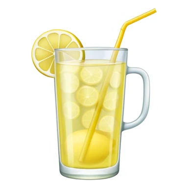 glass of lemonade with lemon slice and straw sticker