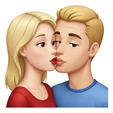 girl kissing a guy sticker