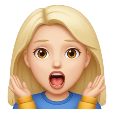 A girl opening her mouth super wide sticker